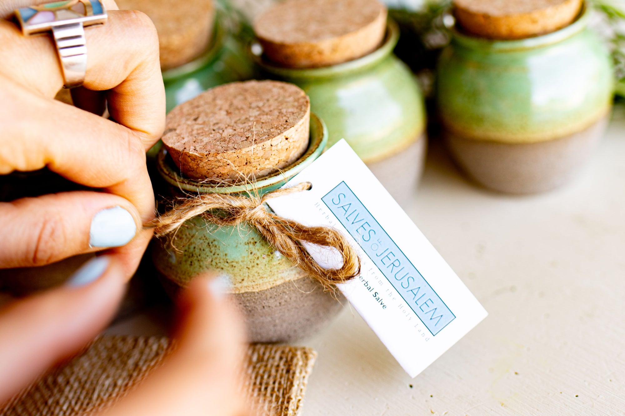 Ceramic Art from Israel Holds the Organic Creams, Salves, and Balms
